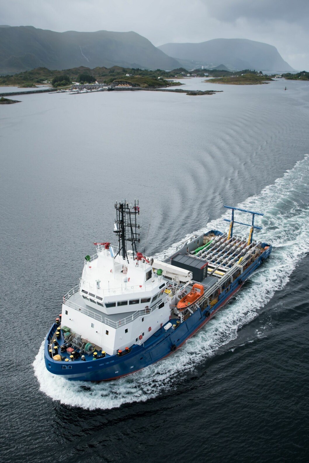 Hydrolicerutstyr er montert om bord i MS Steyer. Foto: Kristoffer Nærø Ytterland.