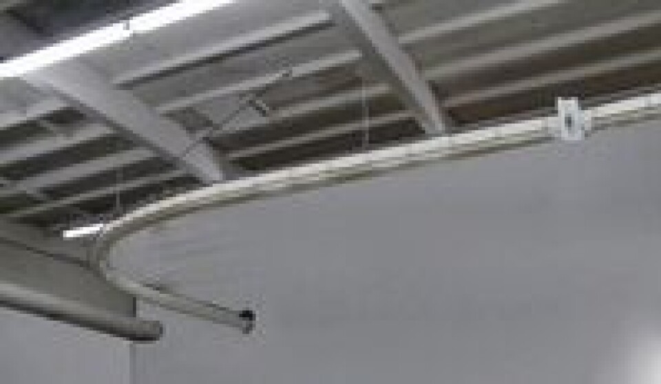 Systemet henges opp i taket og sparer dermed plass. Foto: Whooshh Innovations