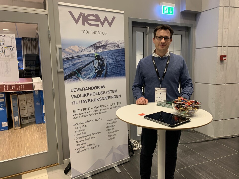 Produktsjef Erik Egeberg i View Software under Sjømatdagene i Trondheim. Foto: Laila Indrebø