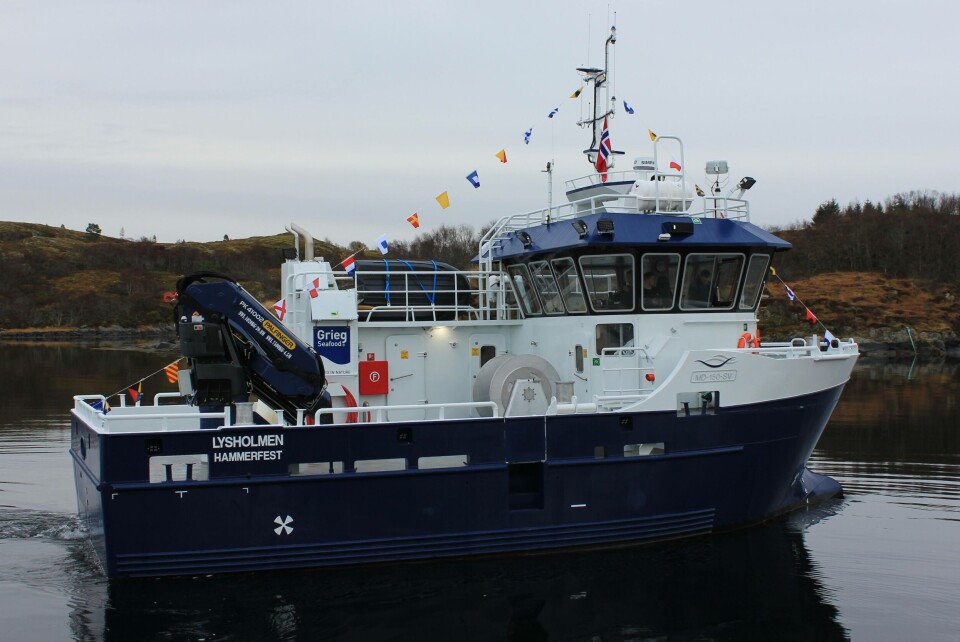 Byggenummer 53, «Lysholmen», er levert fra Viknaslipen til Grieg Seafood. Foto: Viknaslipen