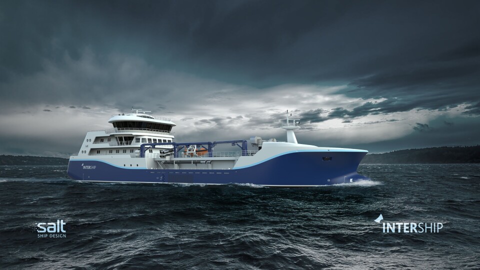 Båten vil bli det andre fartøyet Intership tar levering av i 2022. Illustrasjon: Salt Ship Design