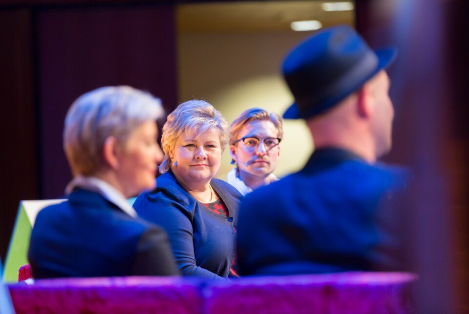 - Jeg opplever at næringen har en høy status blant norske politikere, sier statsminister Erna Solberg til Kyst.no/Norsk Fiskeoppdrett. Foto Hans Kristian Thorbjørnsen.
