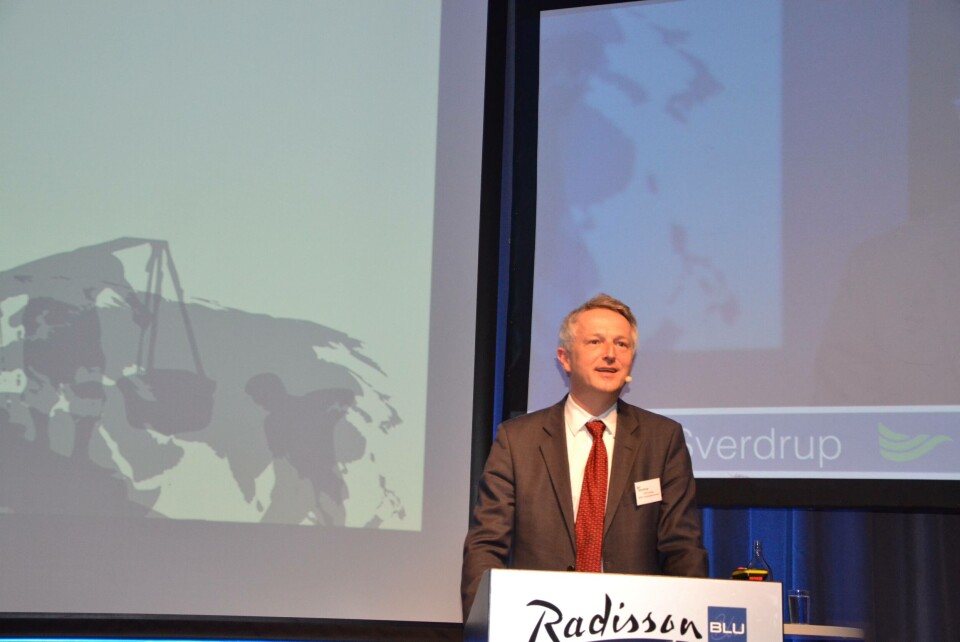 Ulf Sverdrup fra NUPI under Sjømat Norges årskonferanse. Foto: Linn Therese Skår Hosteland