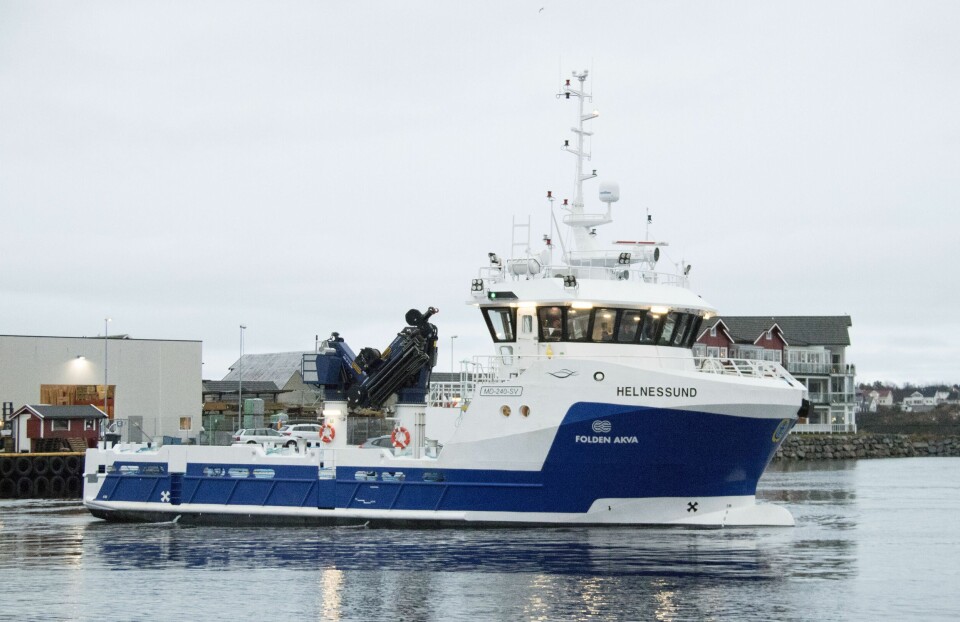 24-metringen er årets andre leveranse fra Moen Marin AS til Steigen-selskapet Folden Akva AS. Foto: Moen Marin. 24-metringen er årets andre leveranse fra Moen Marin AS til Steigen-selskapet Folden Akva AS. Foto: Moen Marin.