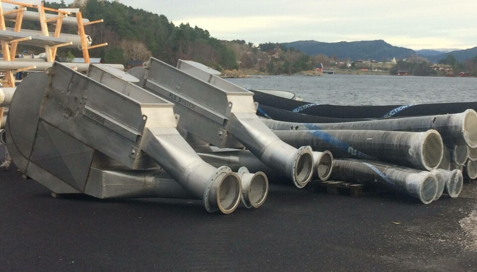 Prototypen av lusefilter til FLS avluser. Foto: Linn Therese Skår Hosteland