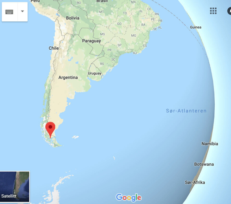 Det er langt i fra Namsos til Royal Albert Hall, men enda lengre til Punta Arenas i Chile. Kart: Google maps.