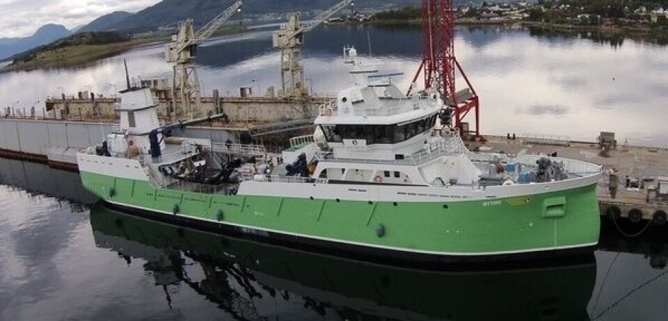 M/S Øytind er den fjortende brønnbåten i rekken som leveres til Bømlo Brønnbåtservice fra Aas Mekaniske Verskted. Båten er av type AAS 1802 ST. Foto: Aas Mekaniske Verksted.