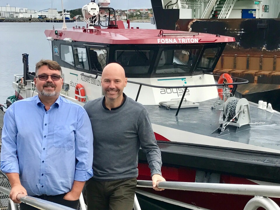 Daglig leder i Abyss Aqua, Øyvind Kjønhaug og daglig leder i Abyss Group Victor Jensen. Foto: Abyss Aqua.