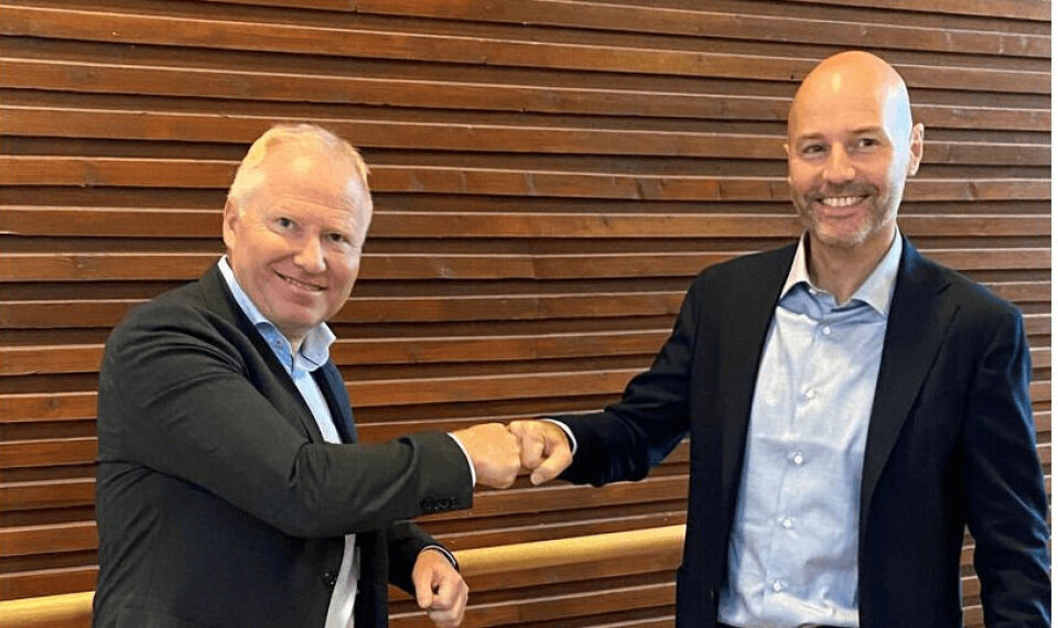 Knut Nesse i AKVA Group og Victor Jensen i Abyss. Foto: Abyss