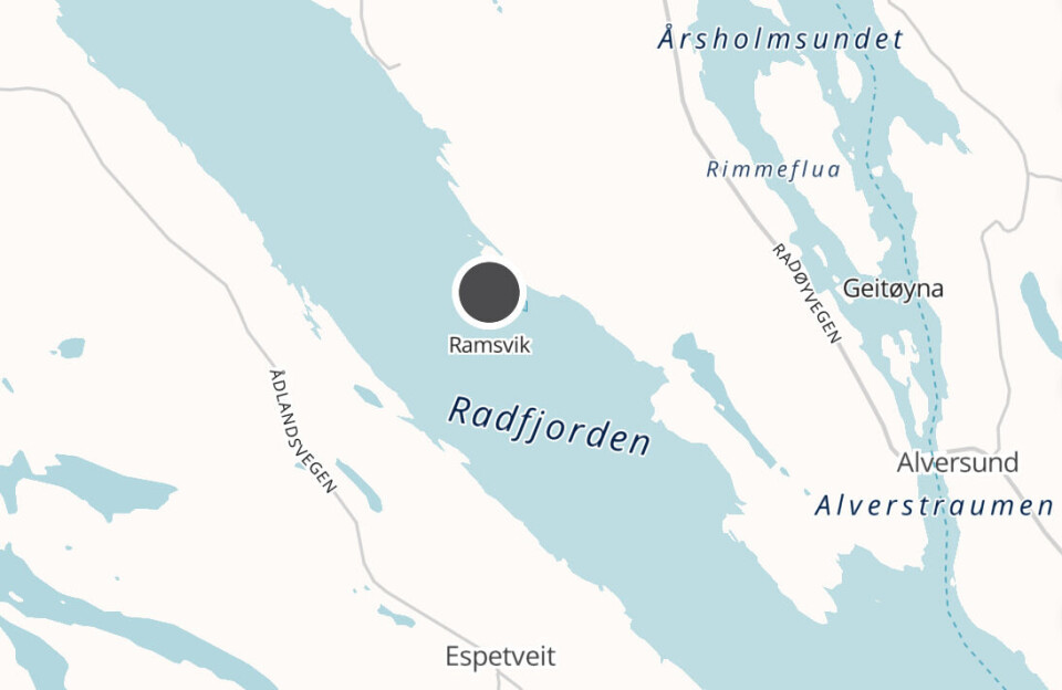 Lokalitet Ramsvik. Kilde: Barentswatch Lokalitet Ramsvik. Kilde: Barentswatch